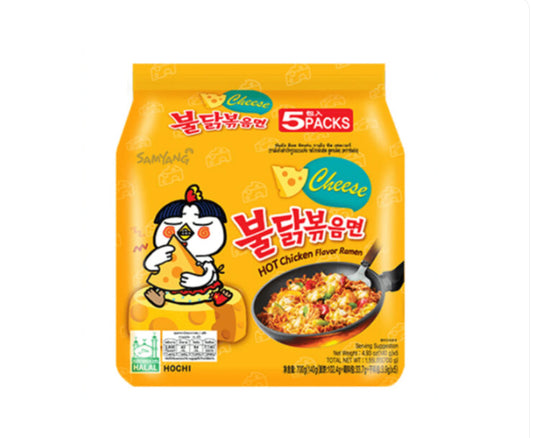Samyang Hot Chicken CHEESE Ramen Soup 5 Pack - Korea